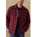 Men's Plaid Plus Fleece Jacket Coat