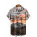 Men's Casual Lapel Printed Short Sleeve Shirt 21860835M